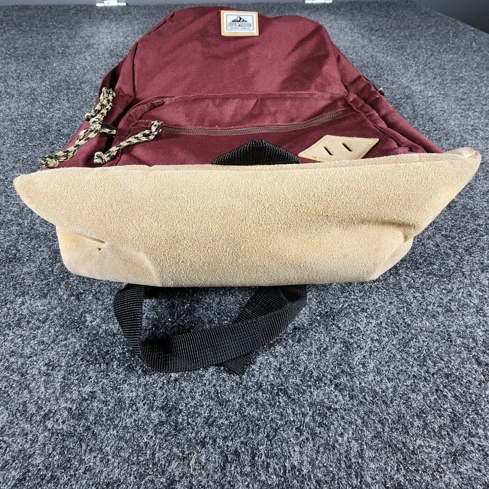 Steve Madden Classic Sport Backpack Oxblood Burgundy‎ Tan Base School Travel